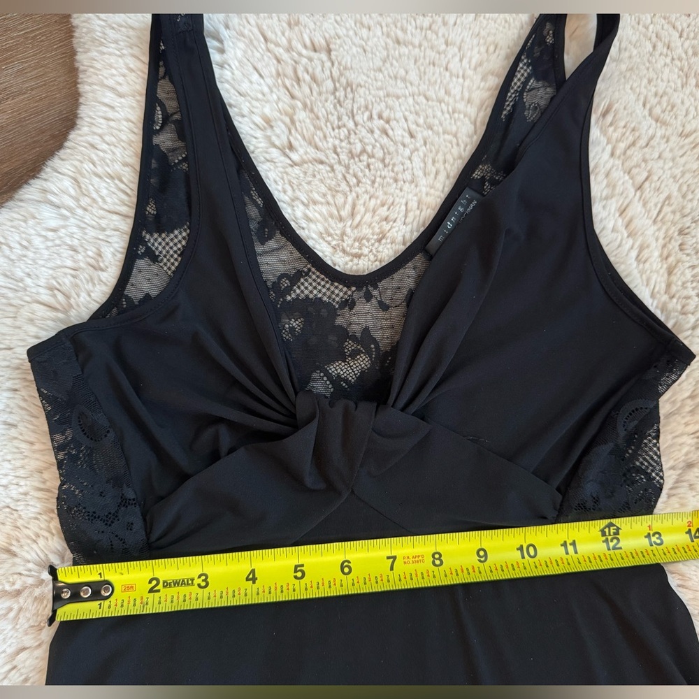 Midnight Carole Hochman Long Black Stretch Lace Nightgown S - Picture 11 of 13